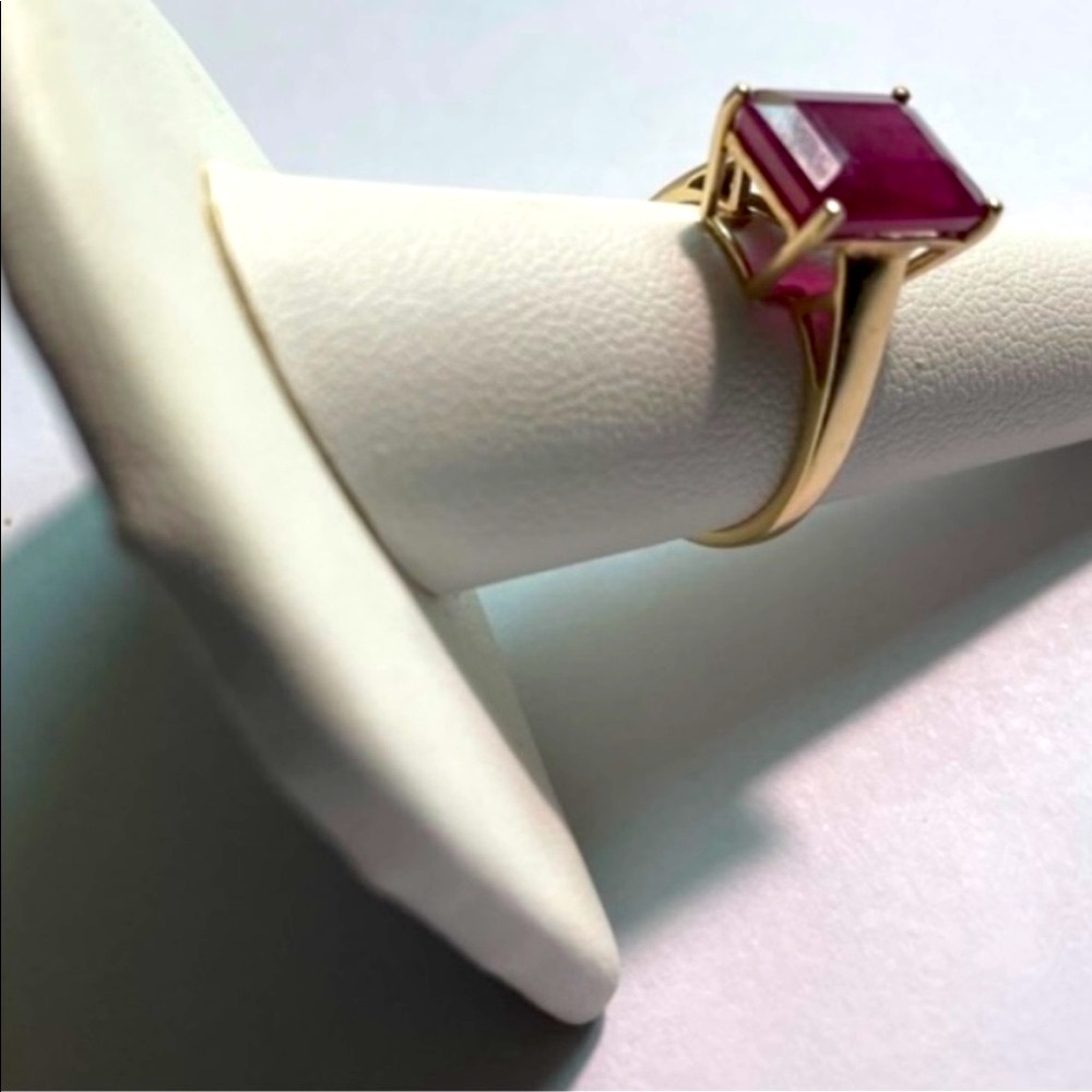 Ruby Solitaire 10k Yellow Gold 8 - Picture 8 of 8